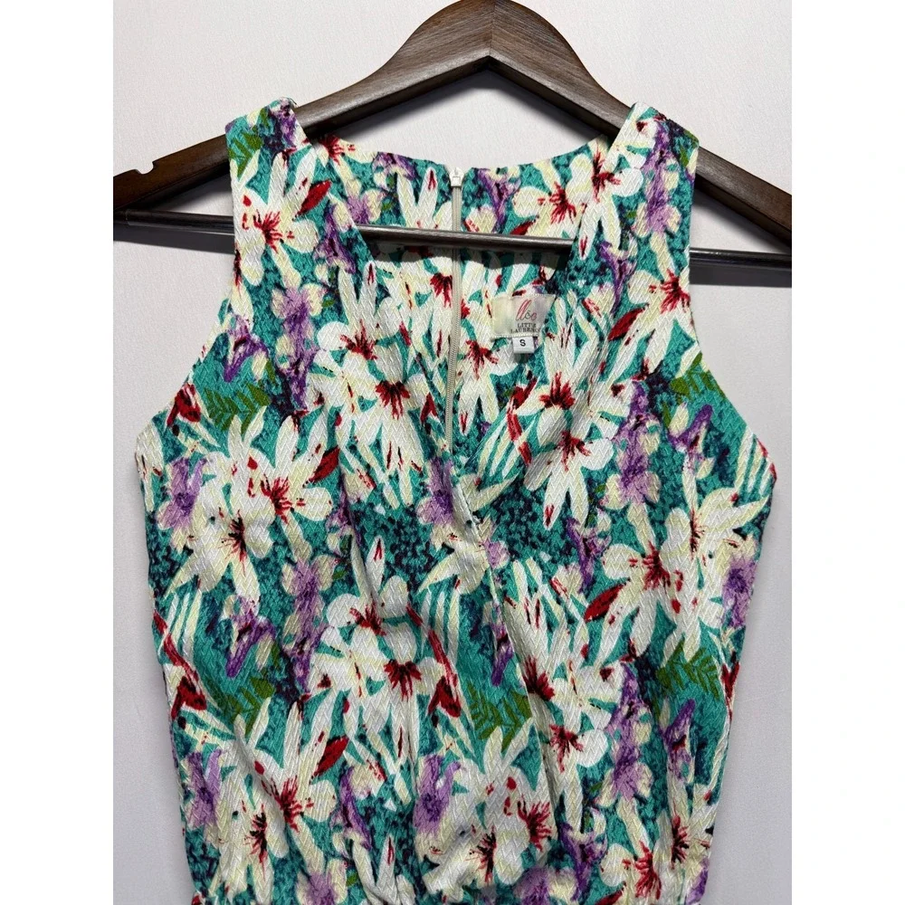 Little Lauren Co. Romper Womens Small Multi Floral Print Elastic Waist One Piece